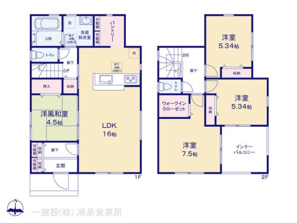リーブルガーデン伊奈中央二丁目の見取り図