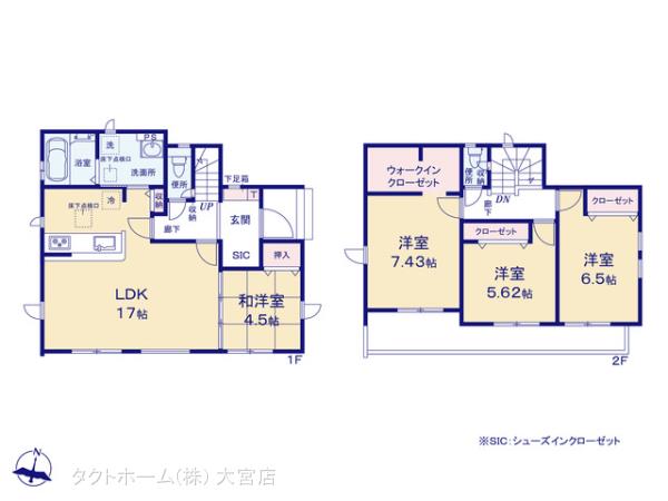 グラファーレ4242吉川市新栄４期１棟の見取り図