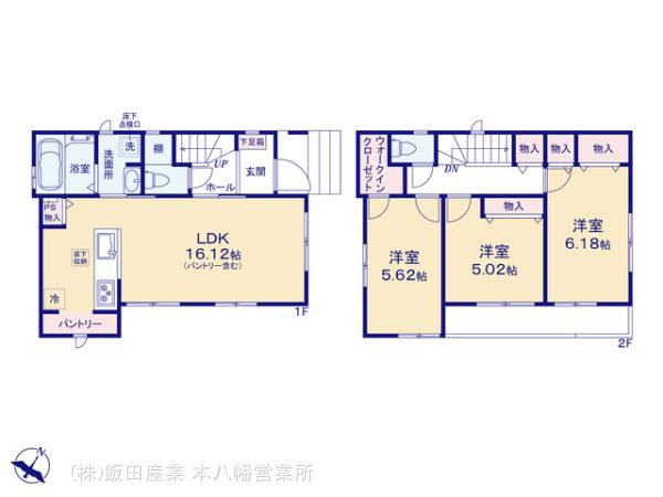 ハートフルタウン本八幡　船橋市咲が丘2丁目の見取り図