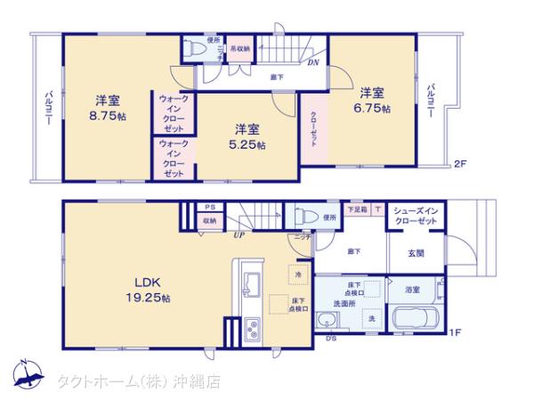 グラファーレ北中城村島袋２期１棟の見取り図