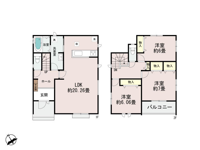 ハートフルタウン(中)下野市緑3丁目1期の見取り図