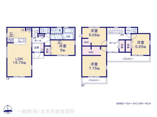 リーブルガーデン北名古屋市鍛冶ケ一色第二の見取り図