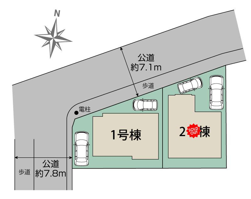 ブルーミングガーデン草加市瀬崎６丁目２棟の見取り図