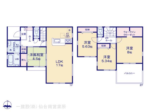 リーブルガーデン名取大手町3丁目2期の見取り図