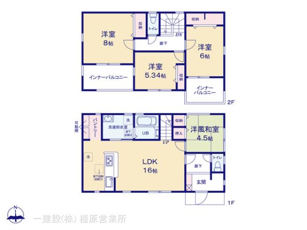 リーブルガーデン川西町結崎１８期の見取り図