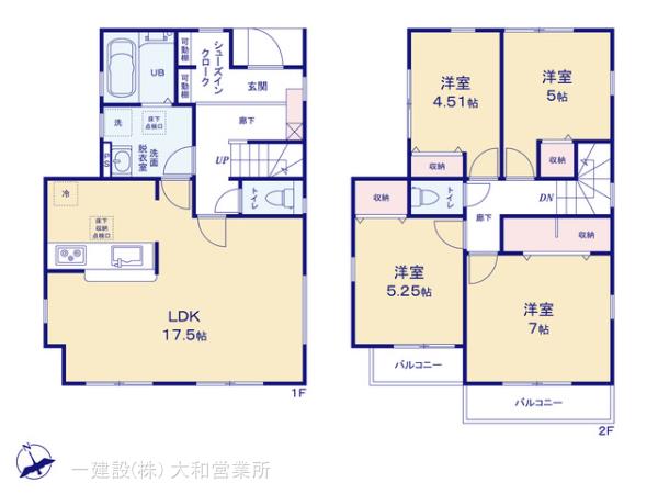 リーブルガーデン大和市福田６丁目の見取り図