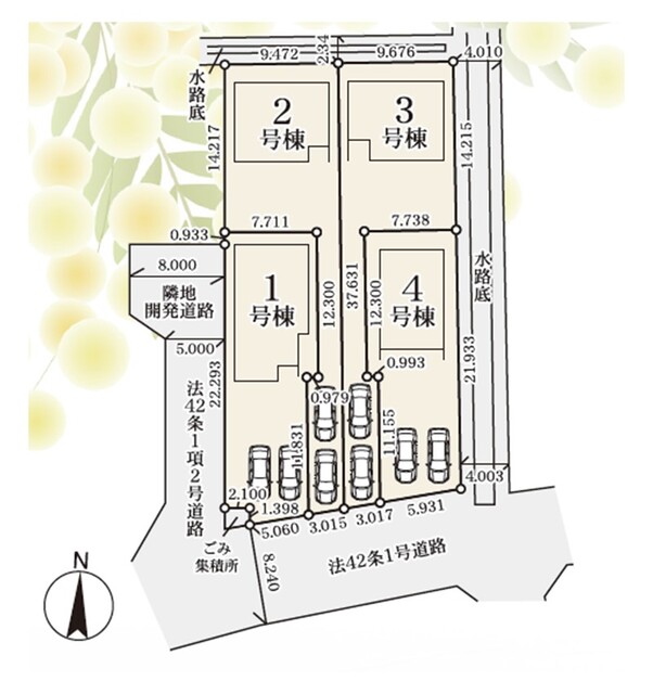 リナージュ松戸市栄町西２２－１期の見取り図