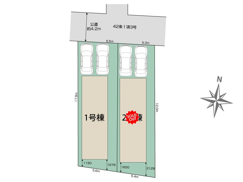 ブルーミングガーデン京都市右京区鳴滝桐ヶ淵町２棟の見取り図