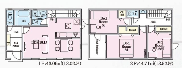 リナージュ太宰府青山１丁目24－１期の見取り図