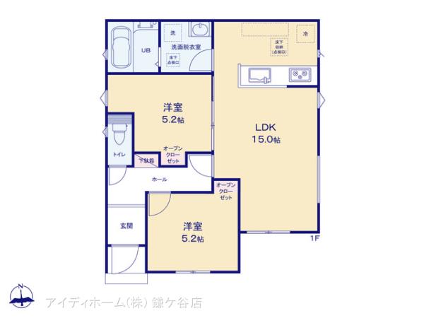 リナージュ松戸市和名ケ谷２２－１期の見取り図