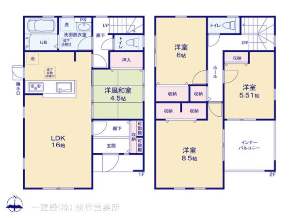 リーブルガーデン藤岡市上戸塚第６の見取り図