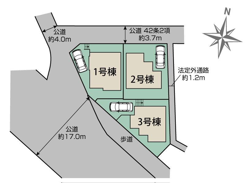 ブルーミングガーデン八王子市散田町４丁目３棟の見取り図
