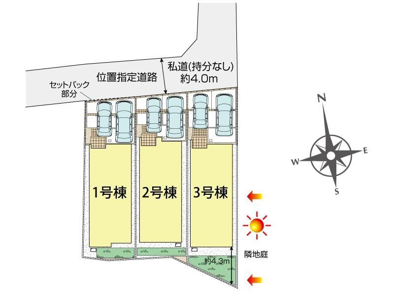 ブルーミングガーデン茅ヶ崎市香川２丁目３棟の見取り図