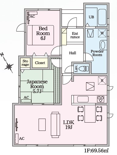 リナージュ清須西枇杷島町西六軒２４－１期の見取り図