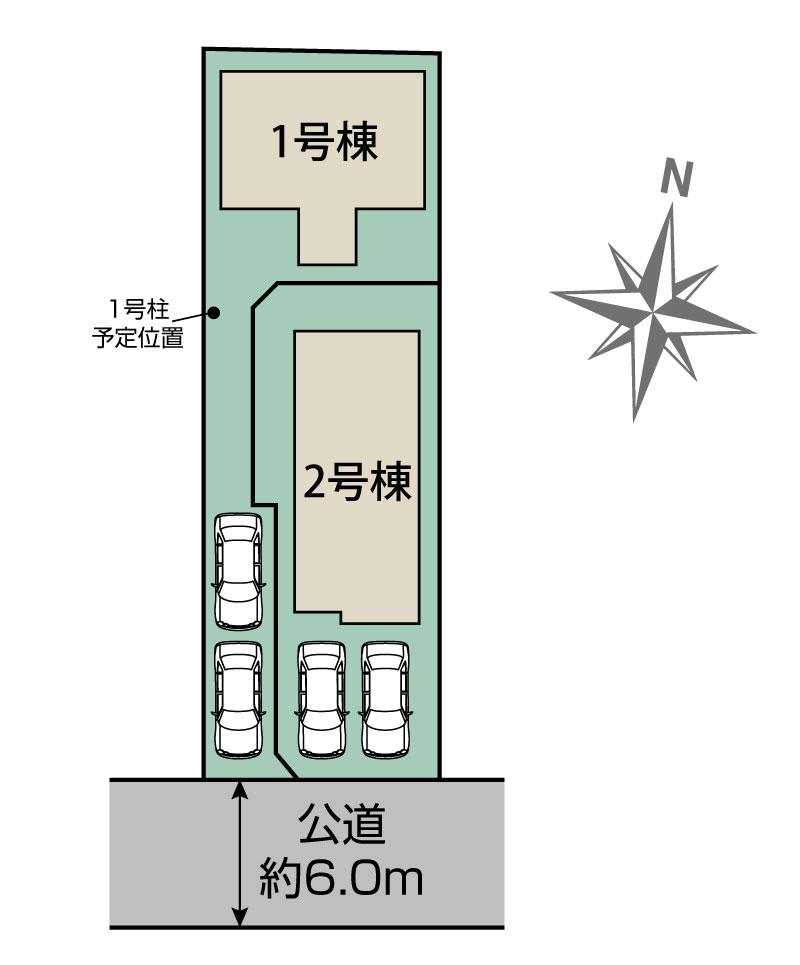 ブルーミングガーデン熊谷市曙町４丁目２棟の見取り図