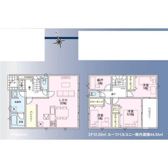 クレイドルガーデン潟上市飯田川下虻川 第2の見取り図