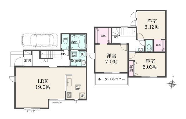 リナージュさいたま中央区新中里５丁目２４－２期の見取り図