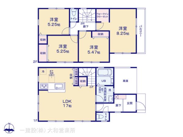 リーブルガーデン伊勢原市沼目４丁目の見取り図