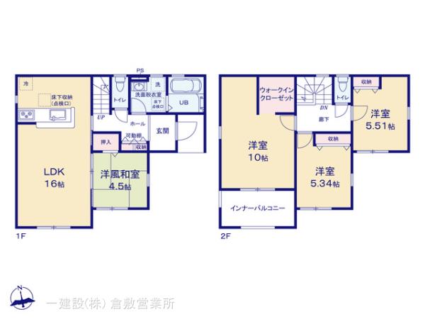 リーブルガーデン倉敷東粒浦第３の見取り図