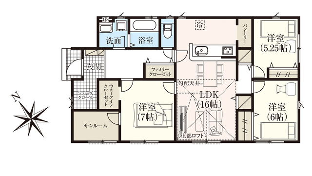 グラファーレ4252小山市雨ヶ谷新田４棟の見取り図