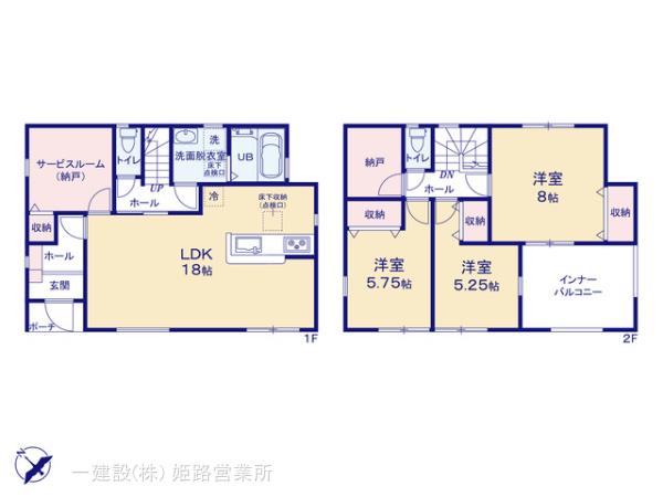 リーブルガーデン加古川市別府町新野辺北町6期の見取り図