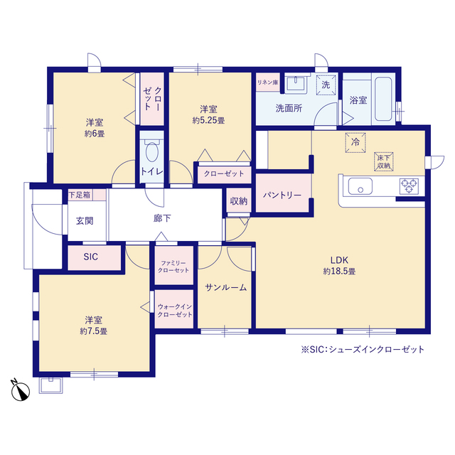 グラファーレ4296大泉町寄木戸８期１棟の見取り図