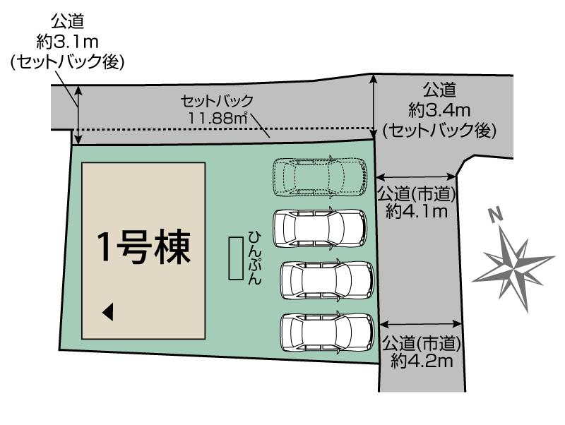 ブルーミングガーデンうるま市与那城屋慶名２期１棟の見取り図