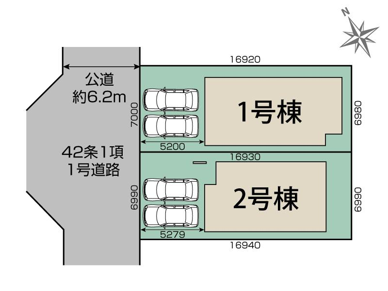 ブルーミングガーデン大津市向陽町２棟の見取り図