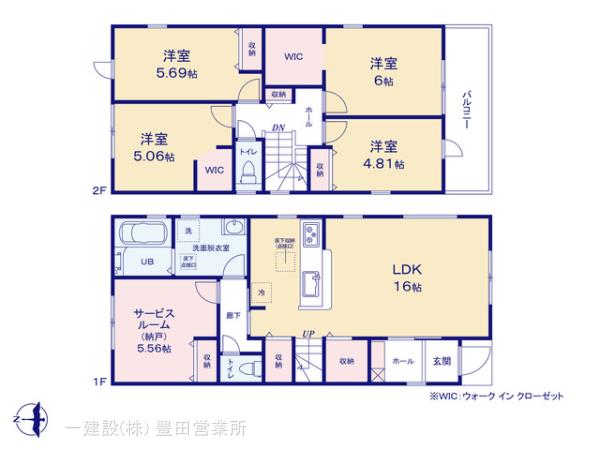 リーブルガーデン一宮市浅井中小学校前の見取り図