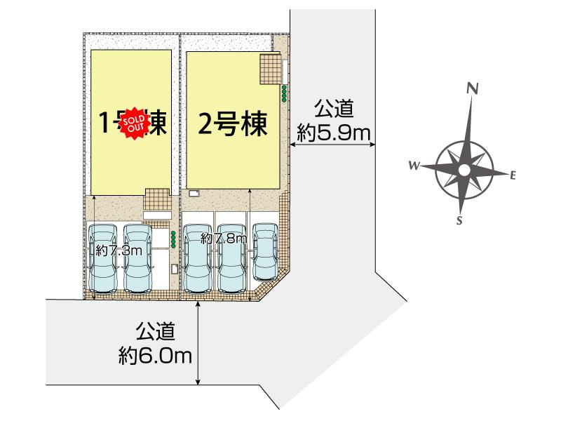 ブルーミングガーデン平塚市黒部丘２棟の見取り図