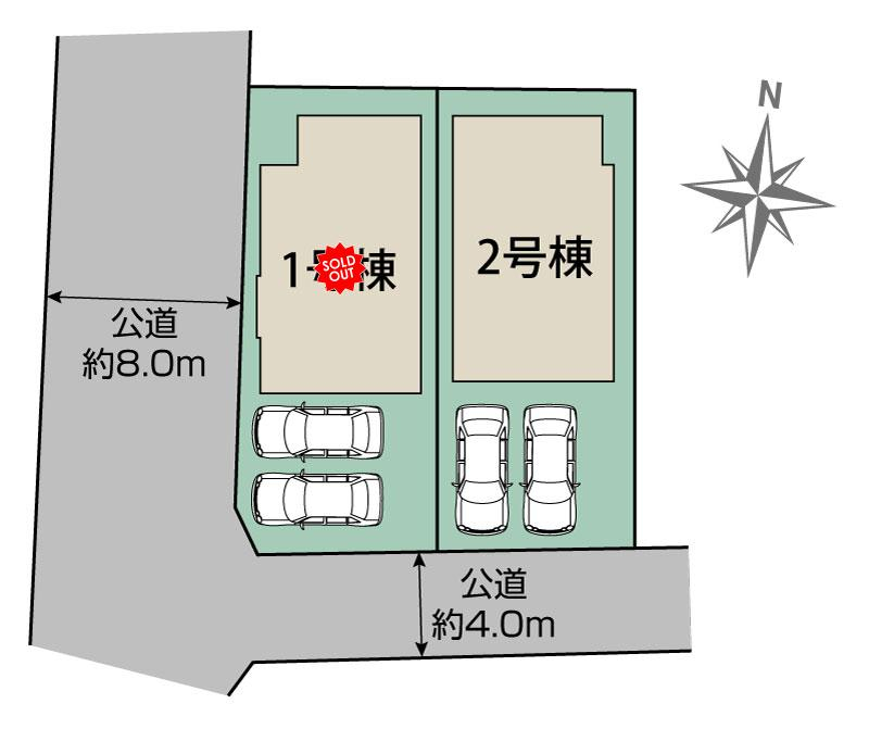ブルーミングガーデン平塚市花水台２棟の見取り図