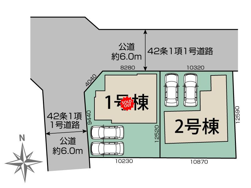 ブルーミングガーデン八幡市八幡柿木垣内２棟の見取り図