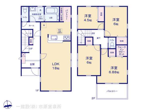 リーブルガーデン木更津市清川2丁目の見取り図