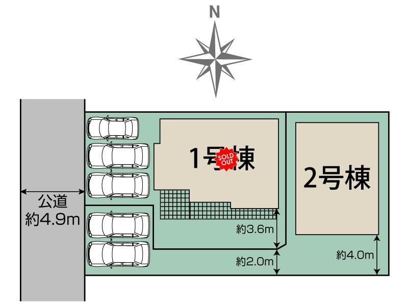 ブルーミングガーデン北名古屋市二子比良出２棟の見取り図