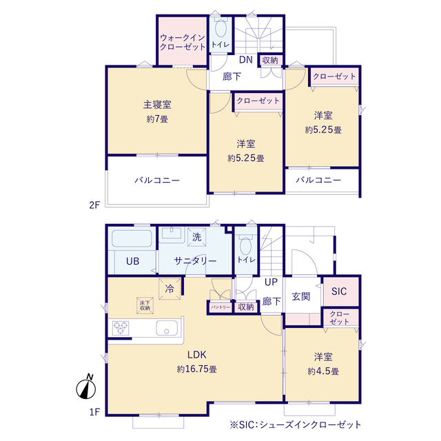 ティアラ4230所沢市山口４期１棟の見取り図