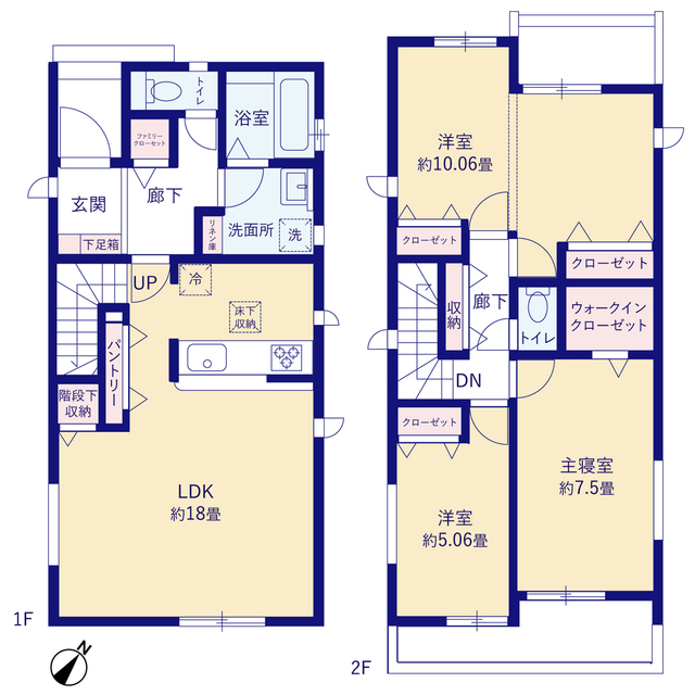 グラファーレ名古屋市上志段味４期４棟の見取り図
