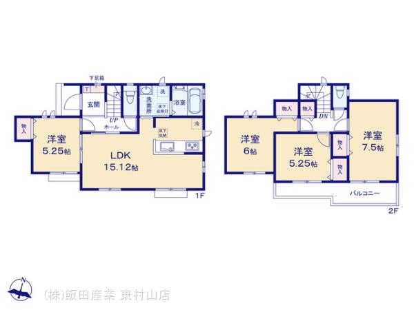 ハートフルタウン入間小谷田の見取り図