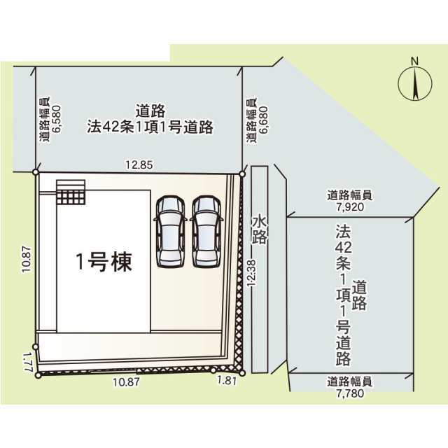 クレイドルガーデン香芝市関屋北 第1の見取り図