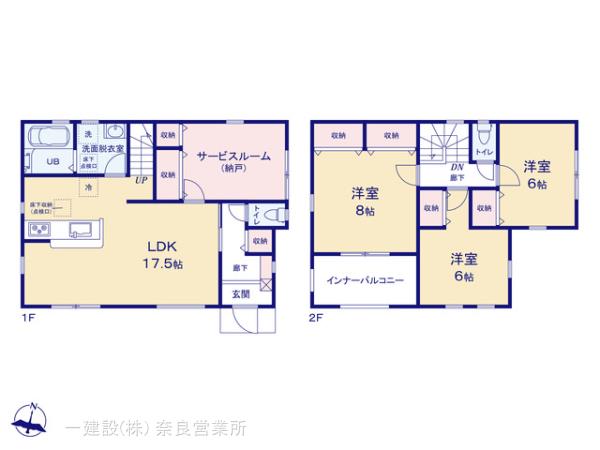 リーブルガーデン奈良藤ノ木台１丁目３期の見取り図