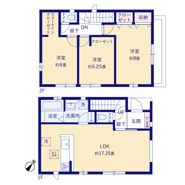 グラファーレ4222船橋市田喜野井１６期１棟の見取り図
