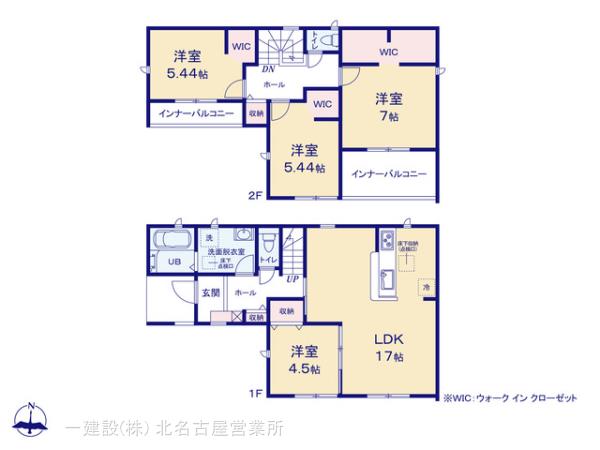 リーブルガーデン稲沢市大矢江西町の見取り図