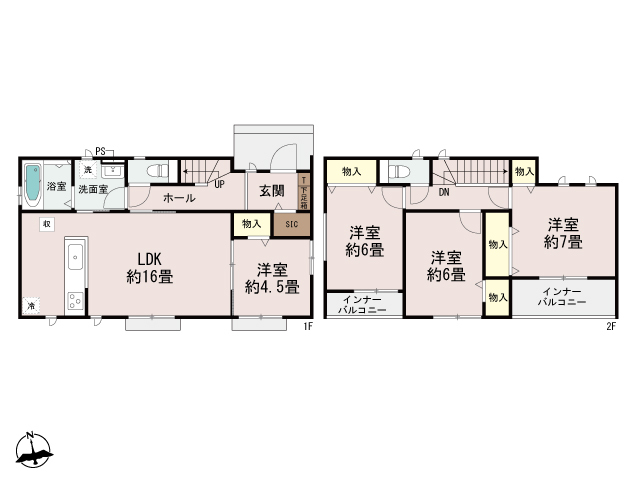 ハートフルタウン高崎市下佐野町4期の見取り図