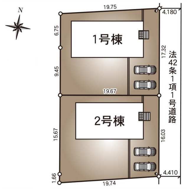 クレイドルガーデン鹿嶋市鉢形 第1の見取り図