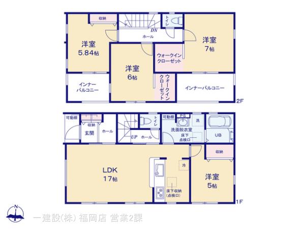 リーブルガーデン小郡市寺福童第一の見取り図