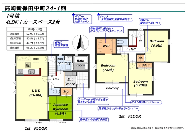 リナージュ高崎新保田中町２４－１期の見取り図