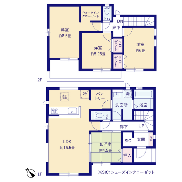 グラファーレ4233野田市日の出町２期１棟の見取り図