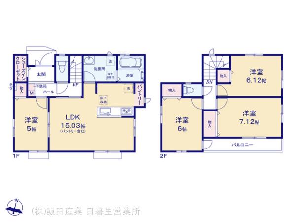 ハートフルタウン三郷市谷口3期の見取り図