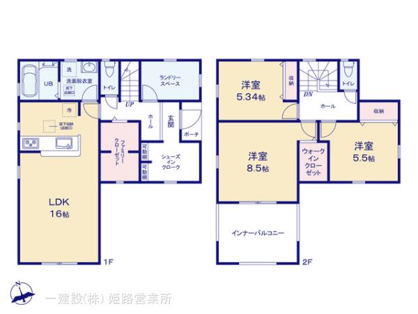 リーブルガーデン加古川市加古川町友沢4期の見取り図