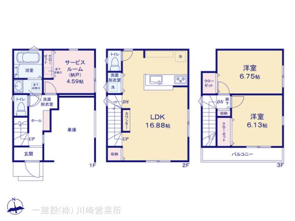リーブルガーデン中原区木月３丁目の見取り図