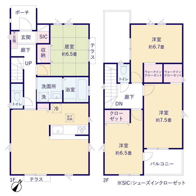 グラファーレ4268仙台市金剛沢１２期４棟の見取り図